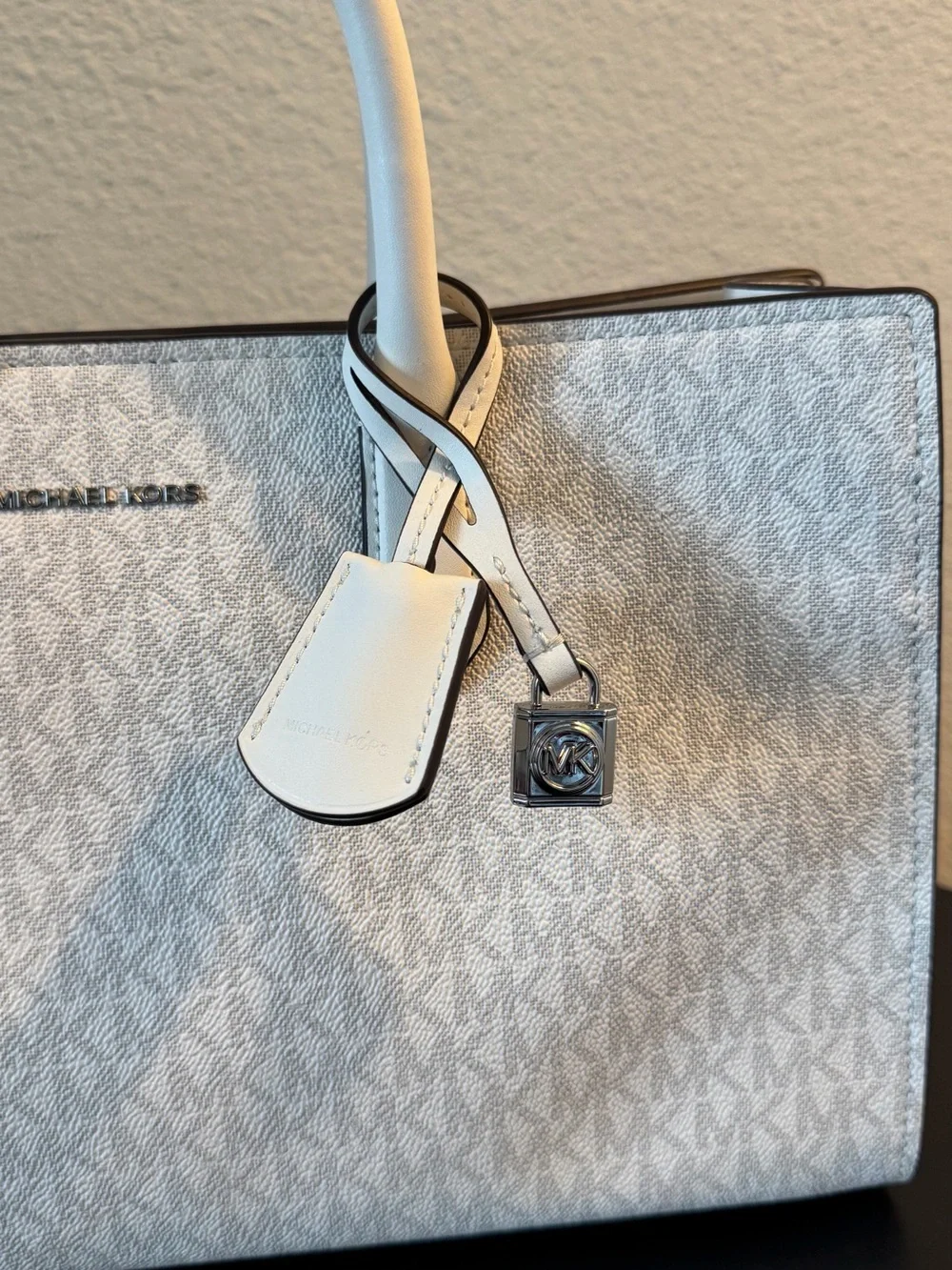 Michael Kors Cream Logo-Print Satchel